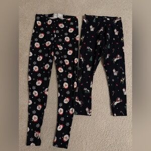 Kids Festive Christmas Black Leggings Set